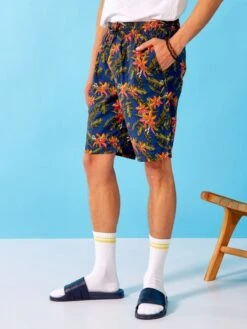 Bermuda En Chino Avec Imprimé -Kiabi bermuda en chino avec imprime bleu marine aab01 1 frb4