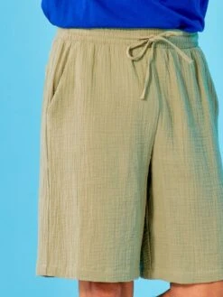 Bermuda En Gaze De Coton Uni 12 Bermuda En Gaze De Coton Uni -Kiabi bermuda en gaze de coton uni gris vert aby18 2 frb5