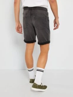 Bermuda En Jean à Taille élastiquée -Kiabi bermuda en jean a taille elastiquee gris zn311 2 frb3