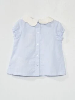 Blouse En Popeline à Manches Courtes