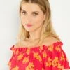 Blouse Fleurie à Encolure Bardot -Kiabi blouse fleurie a encolure bardot roseorange zs164 1 frb4