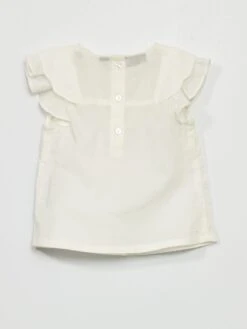 Blouse Unie à Col Rond
