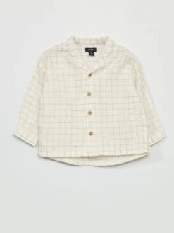 Chemise à Carreaux En Lin -Kiabi chemise a carreaux en lin beige zp472 1 frb6