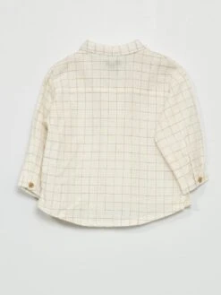 Chemise à Carreaux En Lin -Kiabi chemise a carreaux en lin beige zp472 1 frb7