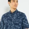 Chemise à Fleurs à Manches Courtes 2 Chemise à Fleurs à Manches Courtes -Kiabi chemise a fleurs a manches courtes bleu fonce zo553 9 frb4