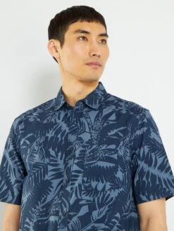 Chemise à Fleurs à Manches Courtes