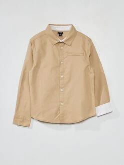 Chemise Droite Unie -Kiabi chemise droite unie beige zo259 1 frb4