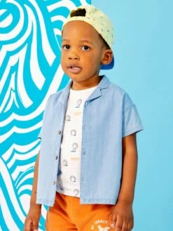 Chemise En Denim à Manches Courtes -Kiabi chemise en denim a manches courtes bleu zt041 1 frb2