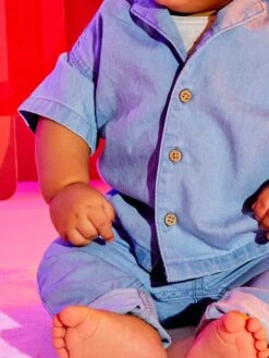 Chemise En Denim à Manches Courtes -Kiabi chemise en denim a manches courtes bleu zt041 1 frb5