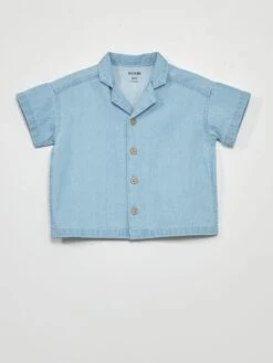Chemise En Denim à Manches Courtes -Kiabi chemise en denim a manches courtes bleu zt041 1 frb7