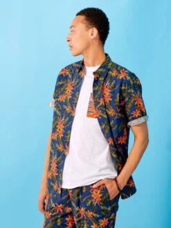 Chemise Regular à Fleurs -Kiabi chemise regular a fleurs bleu zs880 1 frb2