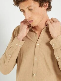 Chemise Regular à Manches Longues -Kiabi chemise regular a manches longues beige zn073 1 frb7