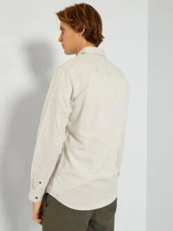 Chemise Regular Twill De Coton -Kiabi chemise regular twill de coton gris beige zq781 1 frb3
