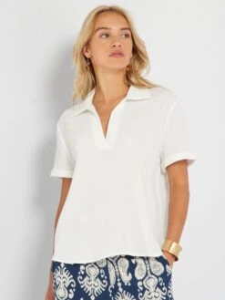 Chemisier En Gaze De Coton -Kiabi chemisier en gaze de coton blanc avj37 1 frb4 1