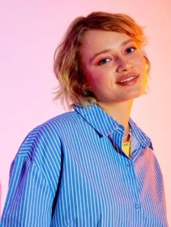 Chemisier En Popeline De Coton -Kiabi chemisier en popeline de coton bleu a rayures aba21 1 frb3