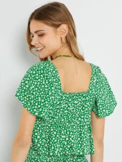 Chemisier Façon Bustier Avec Imprimé -Kiabi chemisier facon bustier avec imprime vert zo004 4 frb3