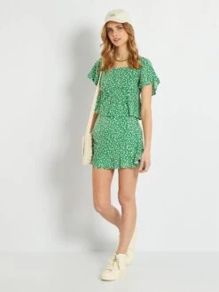 Chemisier Façon Bustier Avec Imprimé -Kiabi chemisier facon bustier avec imprime vert zo004 4 frb4 1