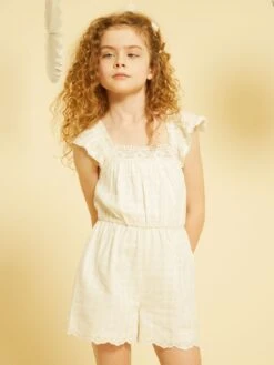 Combi-short Unie Avec Broderie -Kiabi combi short unie avec broderie blanc aci74 1 frb3