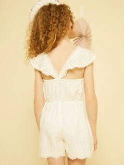 Combi-short Unie Avec Broderie