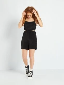 Combishort à Fines Bretelles Unie -Kiabi combishort a fines bretelles unie noir arm96 1 frb3