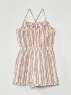 Combishort En Lin Avec Bretelles