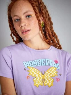 Crop-top En Jersey Avec Imprimé -Kiabi crop top en jersey avec imprime violet adt39 2 frb3