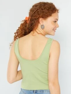 Débardeur Court -Kiabi debardeur court vert kaki avf99 1 frb3 1