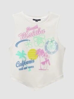 Débardeur Crop Top Imprimé Graffiti 13 Débardeur Crop Top Imprimé Graffiti -Kiabi debardeur crop top imprime graffiti blanc arq97 1 frb5