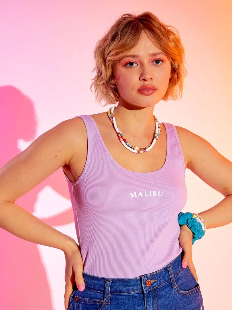 Débardeur Top En Maille Côtelée 4 Débardeur Top En Maille Côtelée – Image 2