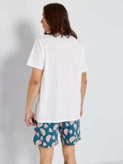 Ensemble De Pyjama Court 'pastèque' -Kiabi ensemble de pyjama court pasteque blancbleu rose zq456 2 frb2