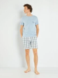 Ensemble Pyjama Court En Jersey - 2 Pièces -Kiabi ensemble pyjama court en jersey 2 pieces bleu ciel zq451 1 frb2