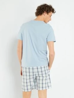 Ensemble Pyjama Court En Jersey - 2 Pièces -Kiabi ensemble pyjama court en jersey 2 pieces bleu ciel zq451 1 frb3