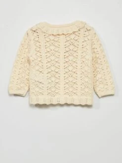 Gilet En Maille Ajourée -Kiabi gilet en maille ajouree ecru zq892 1 frb3 1