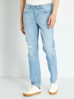Jean Droit Effet Destroy L32 10 Jean Droit Effet Destroy L32 -Kiabi jean droit effet destroy l32 bleu zq966 1 frb2