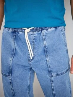 Jean Jogger à Taille élastiquée 12 Jean Jogger à Taille élastiquée -Kiabi jean jogger a taille elastiquee bleu zm910 1 frb5