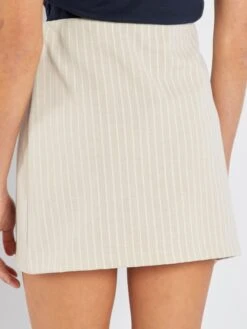 Jupe Courte élastique En Rayures -Kiabi jupe courte elastique en rayures beige raye ase65 1 frb3