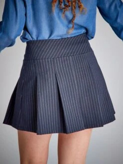 Jupe Courte Rayée -Kiabi jupe courte rayee bleu marine adp26 1 frb4