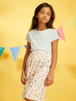 Jupe Midi Imprimé Fleuri -Kiabi jupe midi imprime fleuri blanc acd81 1 frb3