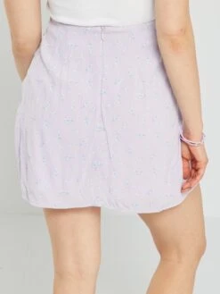Jupe Short Motif 'fleurs' -Kiabi jupe short motif fleurs violet aad66 1 frb3 1