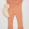 Legging + Chaussettes En Maille Côtelée -Kiabi legging chaussettes en maille cotelee peche zg281 9 frb4