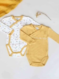 Lot De 2 Bodies Bébé Kinousses -Kiabi lot de 2 bodies bebe kinousses jaune bdk90 1 frb3