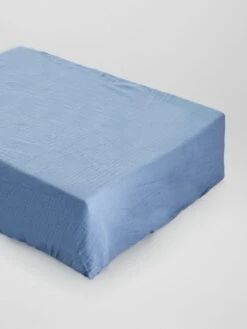 Lot De 2 Draps Housse En Gaze De Coton -Kiabi lot de 2 draps housse en gaze de coton blancbleu zr285 1 frb4