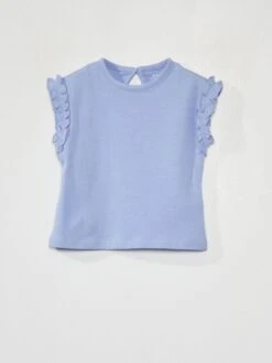 Lot De 2 Tee-shirts Avec Fronces Volantées -Kiabi lot de 2 tee shirts avec fronces volantees violetbeige zs774 4 frb3