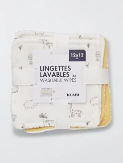 Lot De 6 Lingettes Lavables -Kiabi lot de 6 lingettes lavables blancvertjaune yx833 3 frb10 1
