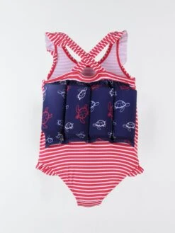 Maillot Bouée à Imprimé Tortue, Marine/rouge