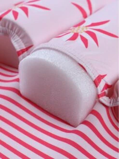 Maillot Bouée Fleuri, Clair/rose Foncé