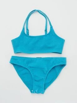 Maillot De Bain En Microfibre Texturée - 2 Pièces -Kiabi maillot de bain en microfibre texturee 2 pieces bleu zr938 1 frb2