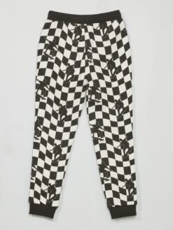 Pantalon De Jogging Motif Damier -Kiabi pantalon de jogging motif damier blancnoir zn046 1 frb3 1