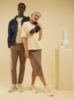 Pantalon Slim En Maille Unie -Kiabi pantalon slim en maille unie beige zm911 1 frb5