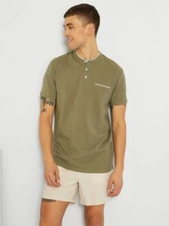 Polo Col Mao En Piqué De Coton -Kiabi polo col mao en pique de coton vert zr270 6 frb2
